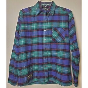 Vermont Flannel Company Plaid Button Up Shirt Womens Small USA Cotton Lumberjack